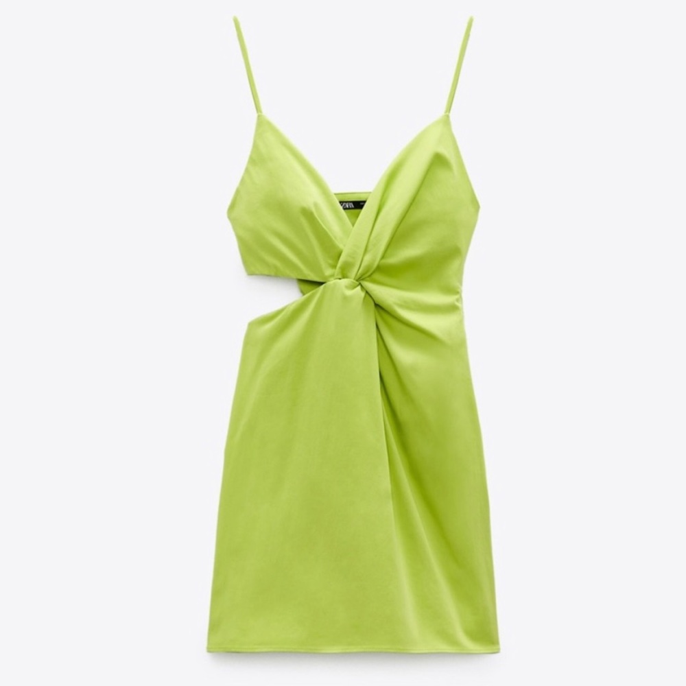Zara - Dress with Cut-Outs - Lime Green